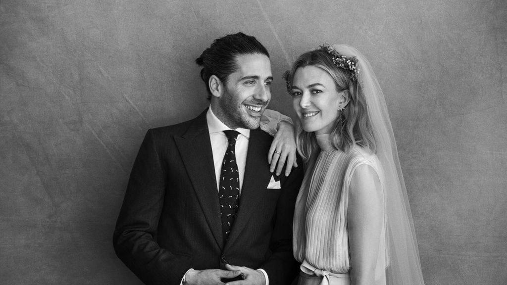Carlos Torreta y Marta Ortega en el día de su boda.