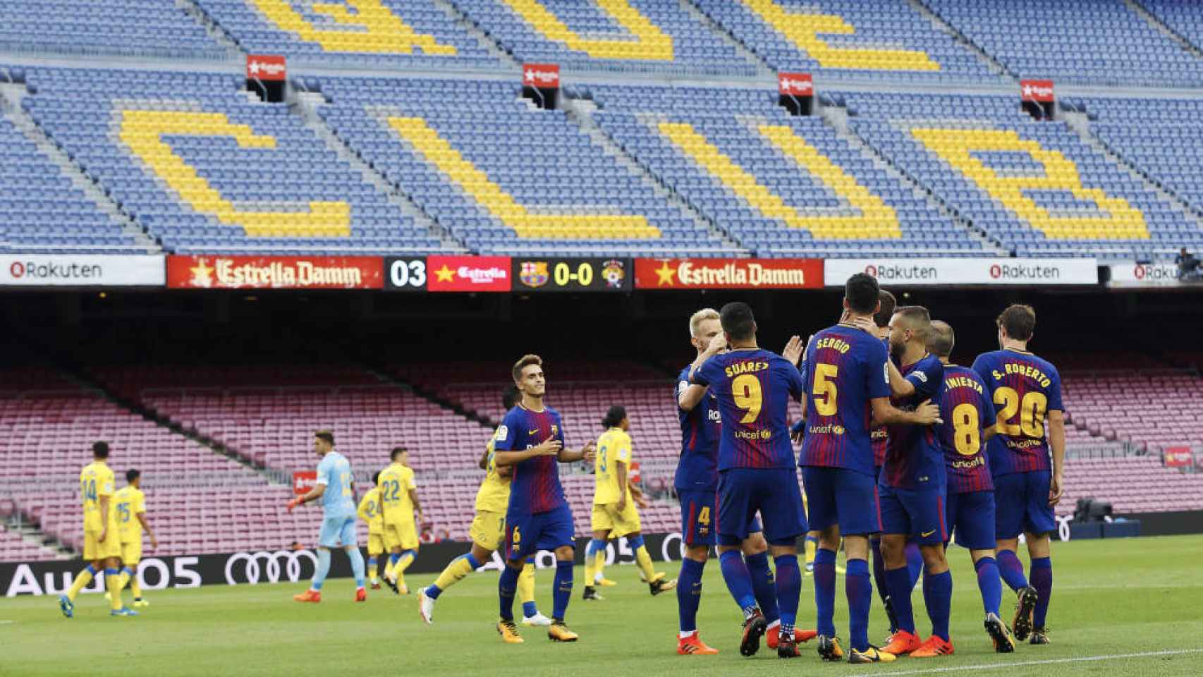 Partido Barcelona - Las Palmas disputado el 1 de octubre de 2017 a puerta cerrada.