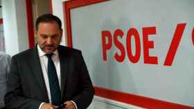 José Luis Ábalos, ministro de Fomento y número tres del PSOE, este miércoles en Ferraz.