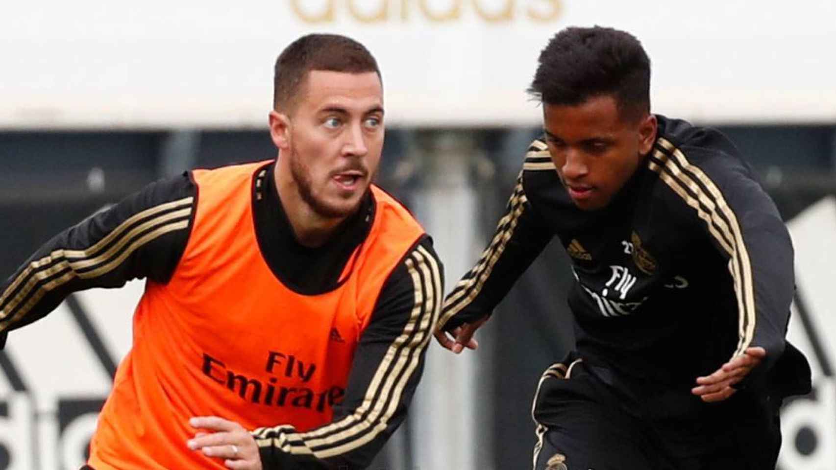 Hazard y Rodrygo, en un entrenamiento del Real Madrid