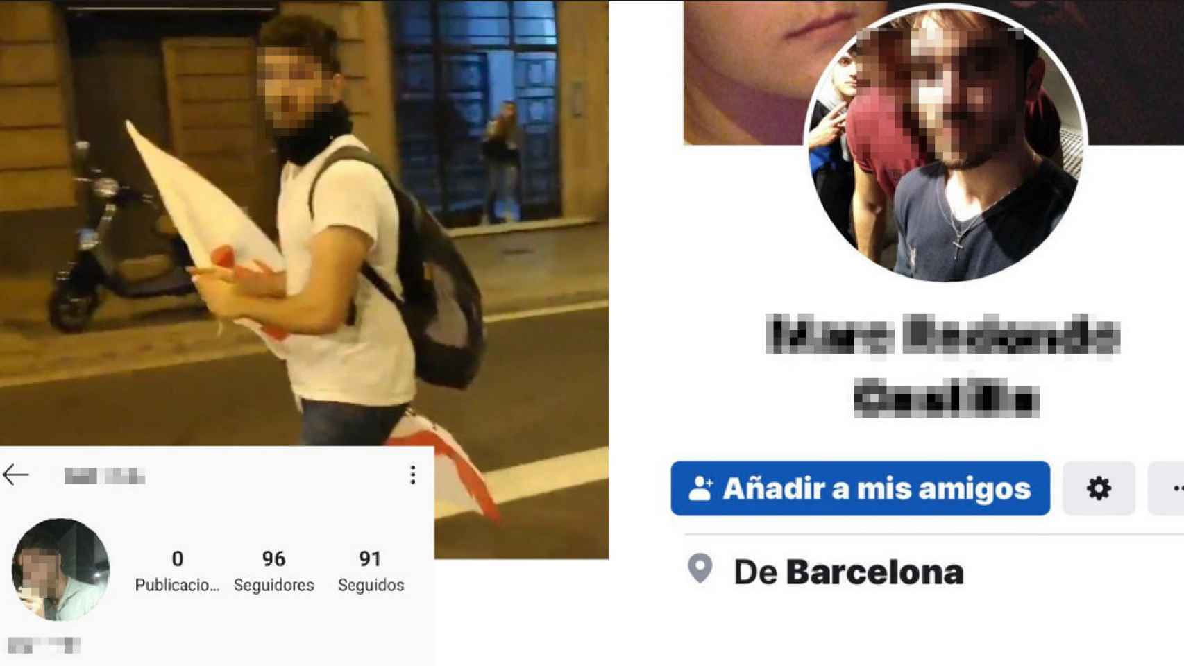 Perfil de una red social de uno de los presuntos neonazis que apalearon a un radical indepentista este jueves en Barcelona.
