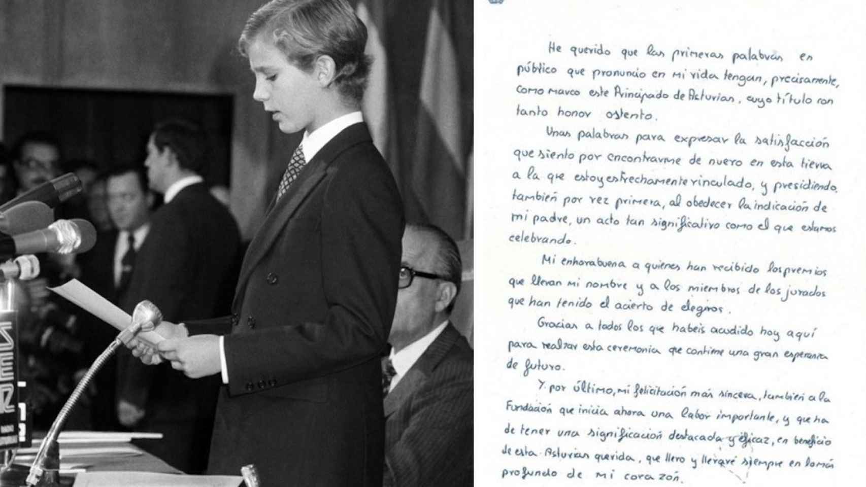 El discurso de Felipe en 1981 escrito de su puño y letra.