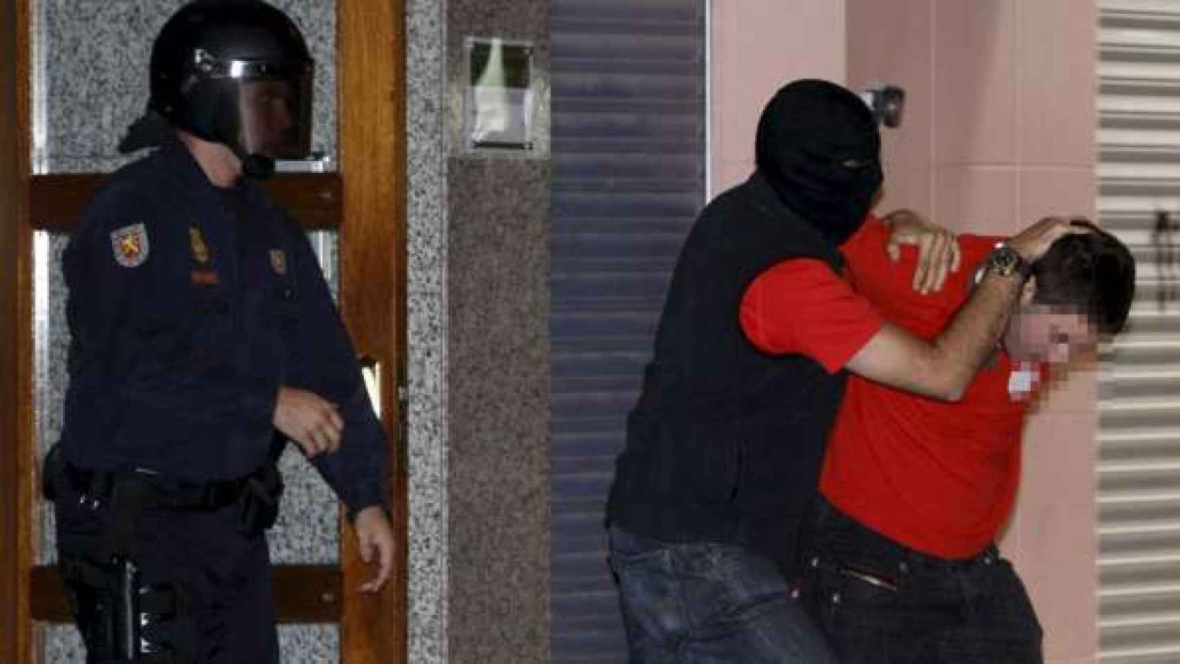 Una detención por violencia callejera en Pamplona, en octubre de 2008.