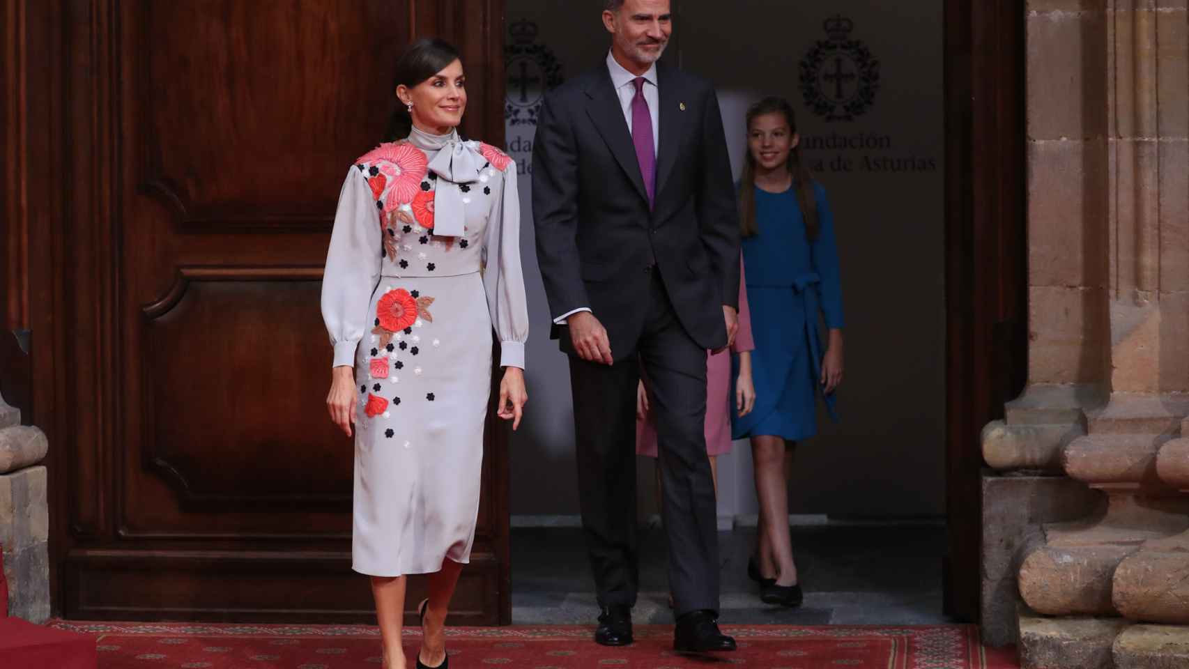 La reina Letizia en la recepción en Oviedo este viernes.
