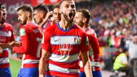 Duarte celebra un gol del Granada en La Liga