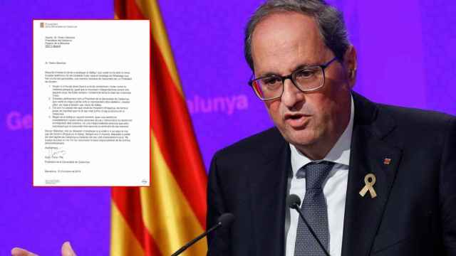 El presidente de la Generalitat, Quim Torra y la carta que ha enviado a Pedro Sánchez después de llamarle por teléfono.