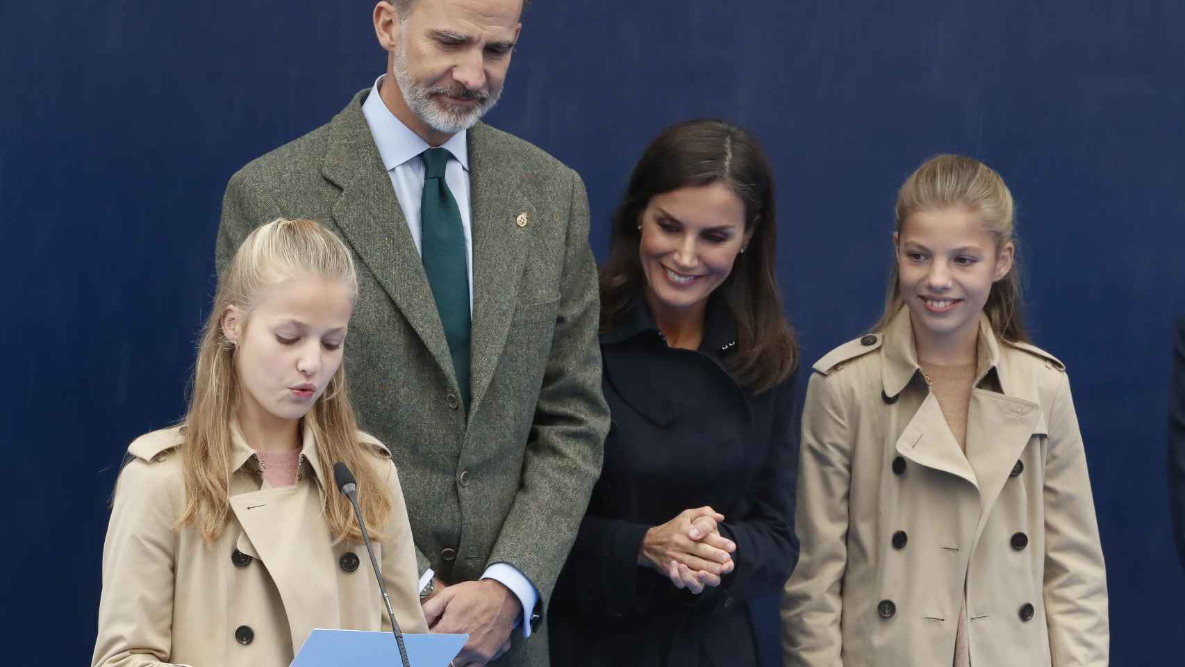 Leonor de Borbón, el rey Felipe, la reina Letizia y la infanta Sofía, durante los Premios del año pasado.