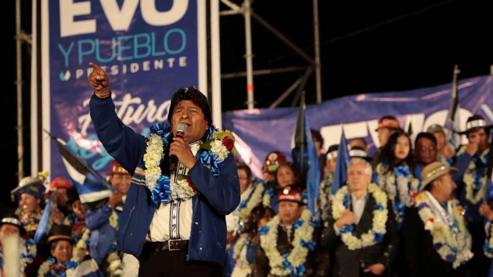 Evo Morales en un mitin