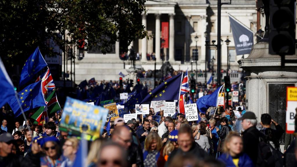 La manifestación ha recorrido Londres y ha terminado frente al Parlamento.