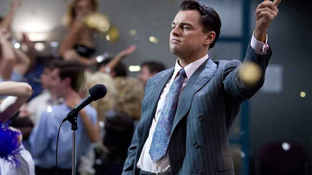 Leonardo Dicaprio en El lobo de Wall Street.