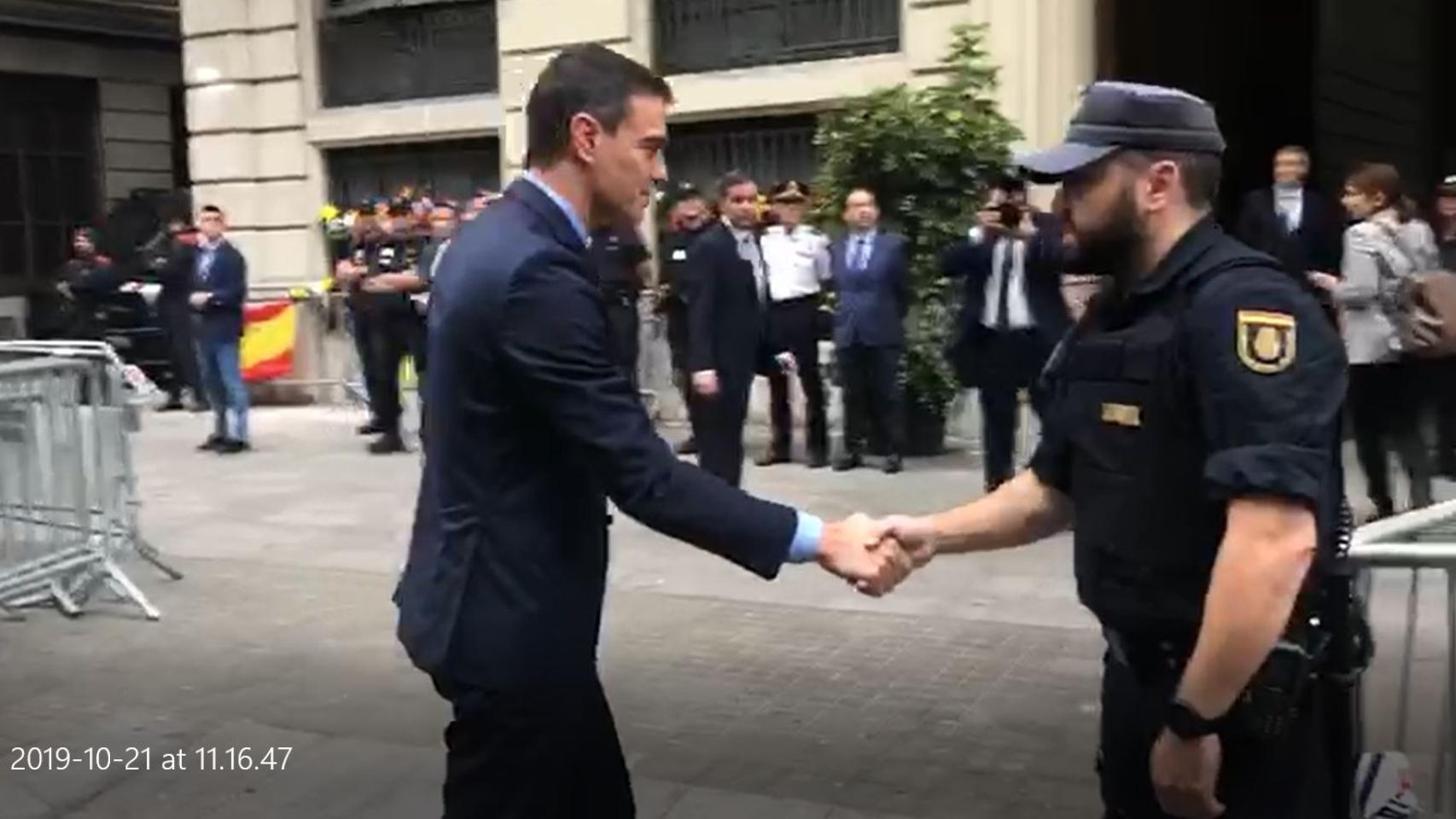 Sánchez llega a Barcelona: visita la a Jefatura Superior de Policía