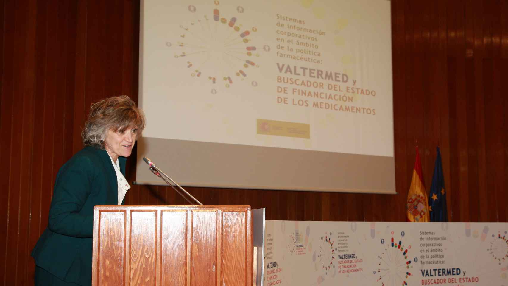 La ministra de Sanidad en funciones, María Luisa Carcedo, en la presentación de Valtermed.