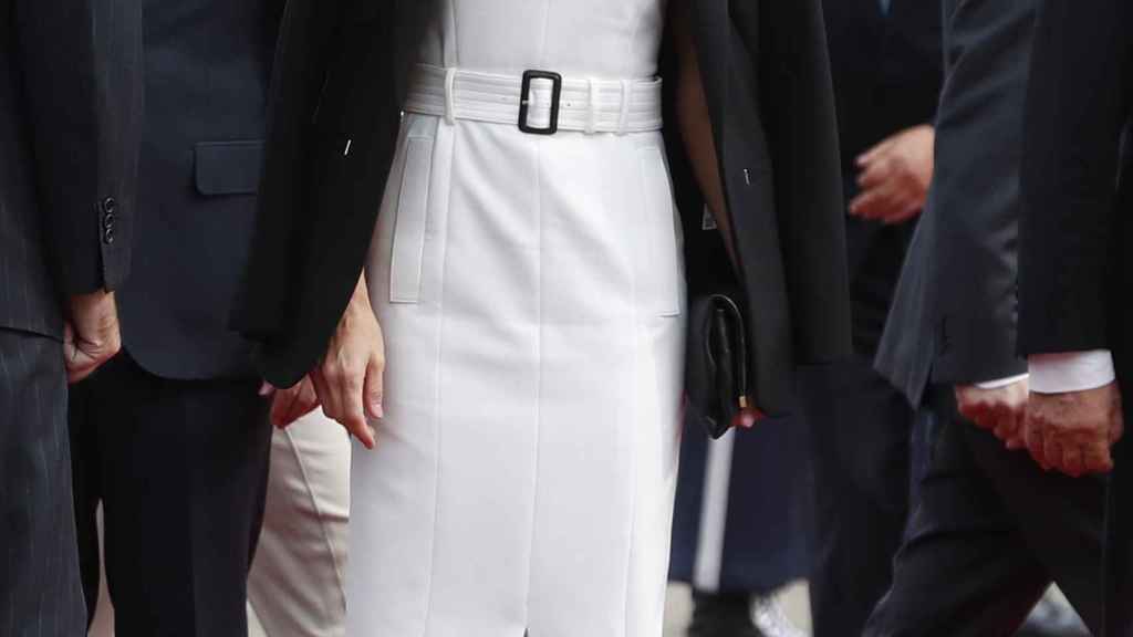 Detalle de los tacones que ha lucido la reina Letizia este miércoles en Corea del Sur.