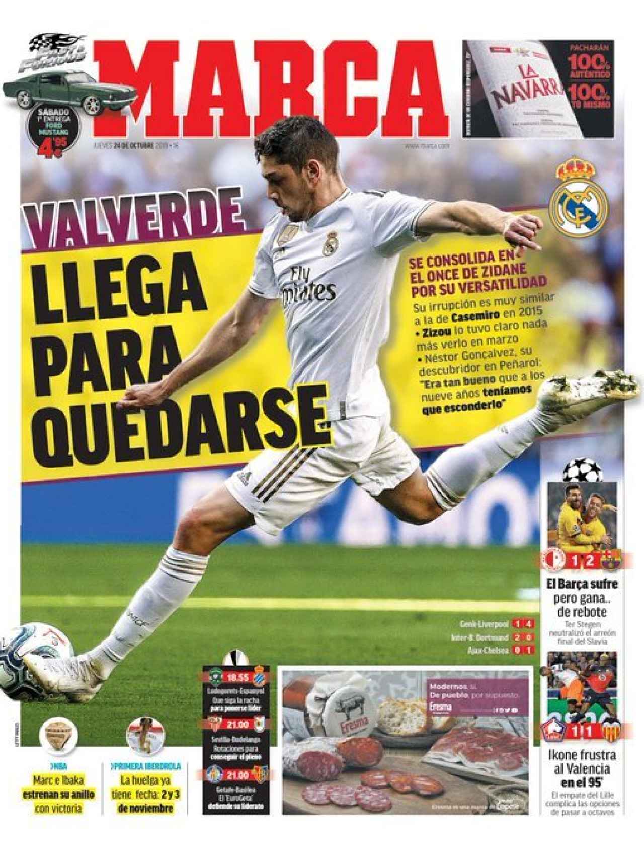 La portada del diario MARCA (24/10/2019)