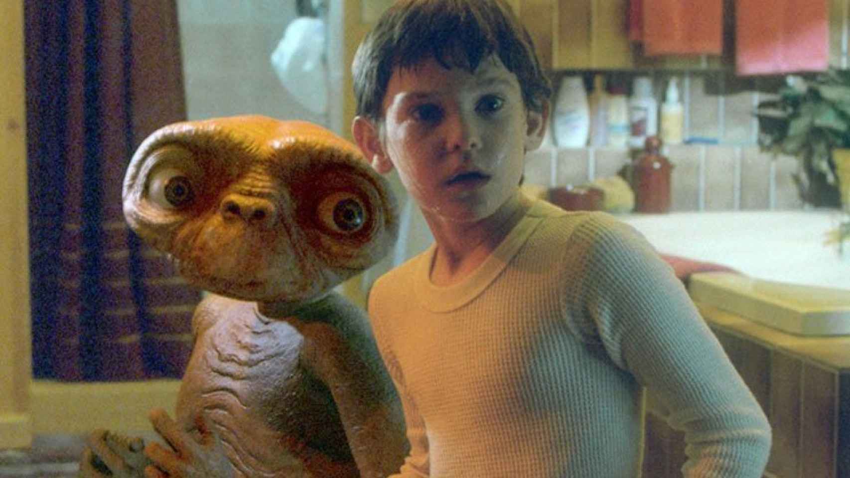 Henry Thomas durante la película de 'E.T.'.