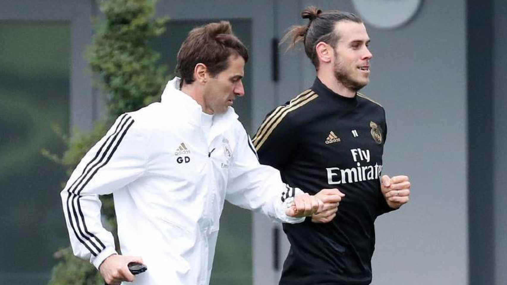 Dupont y Bale, en un entrenamiento del Real Madrid