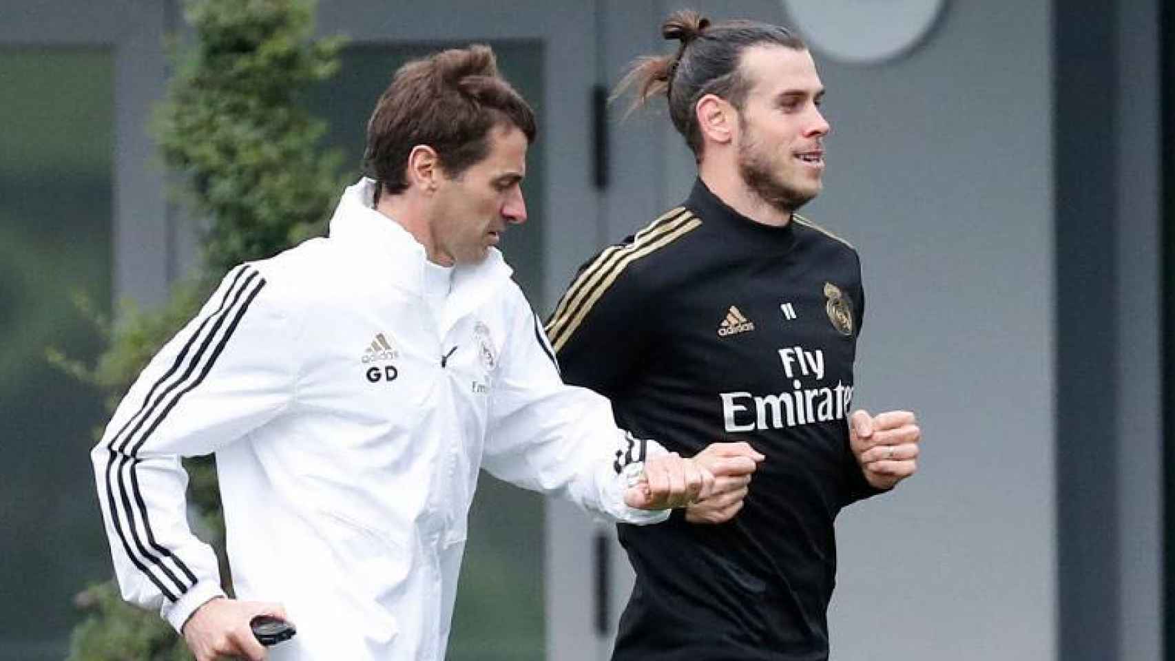 Dupont y Bale, en un entrenamiento del Real Madrid