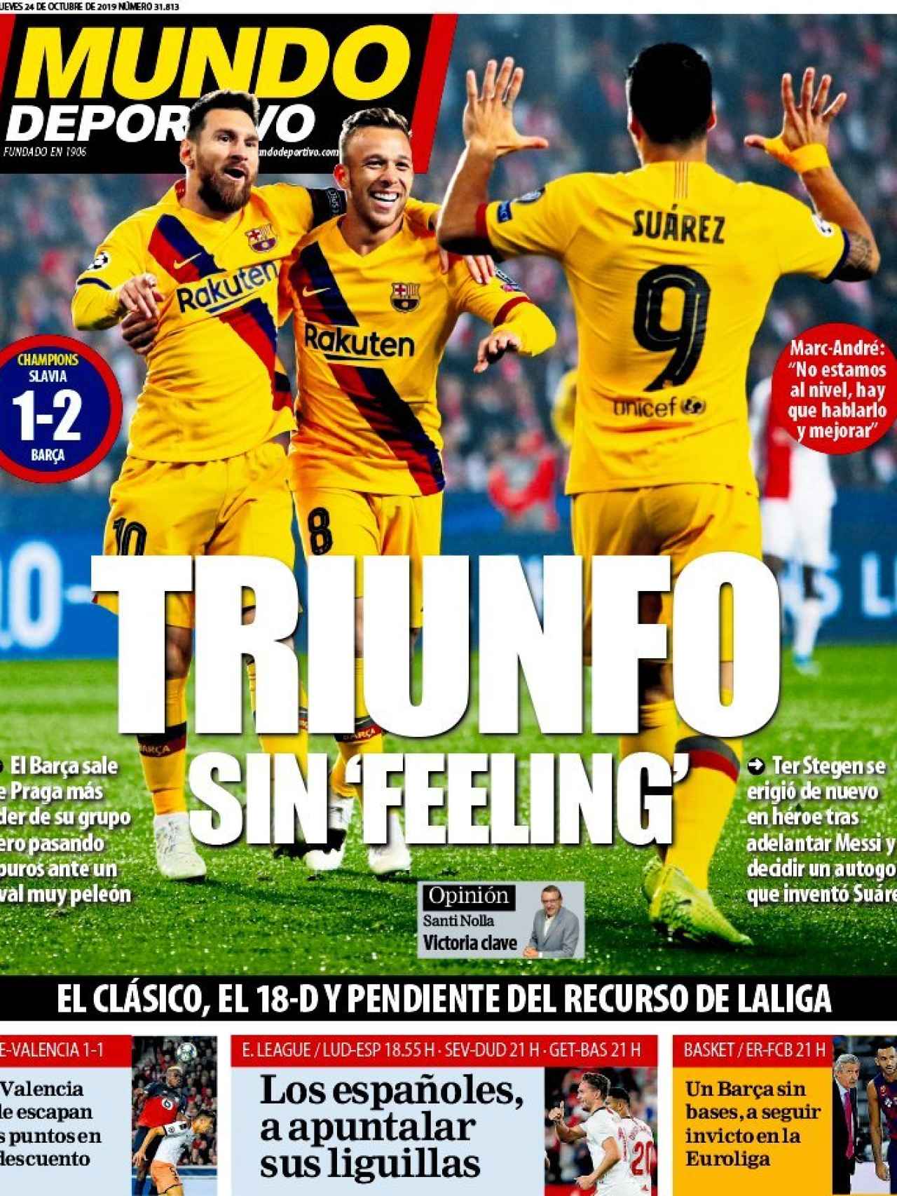 La portada de Mundo Deportivo (24/10/2019)