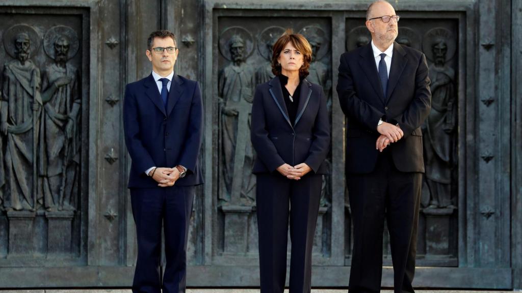 Dolores Delgado, ministra de Justicia en funciones, ha ejercido de notaria del Reino en la exhumación de Franco.