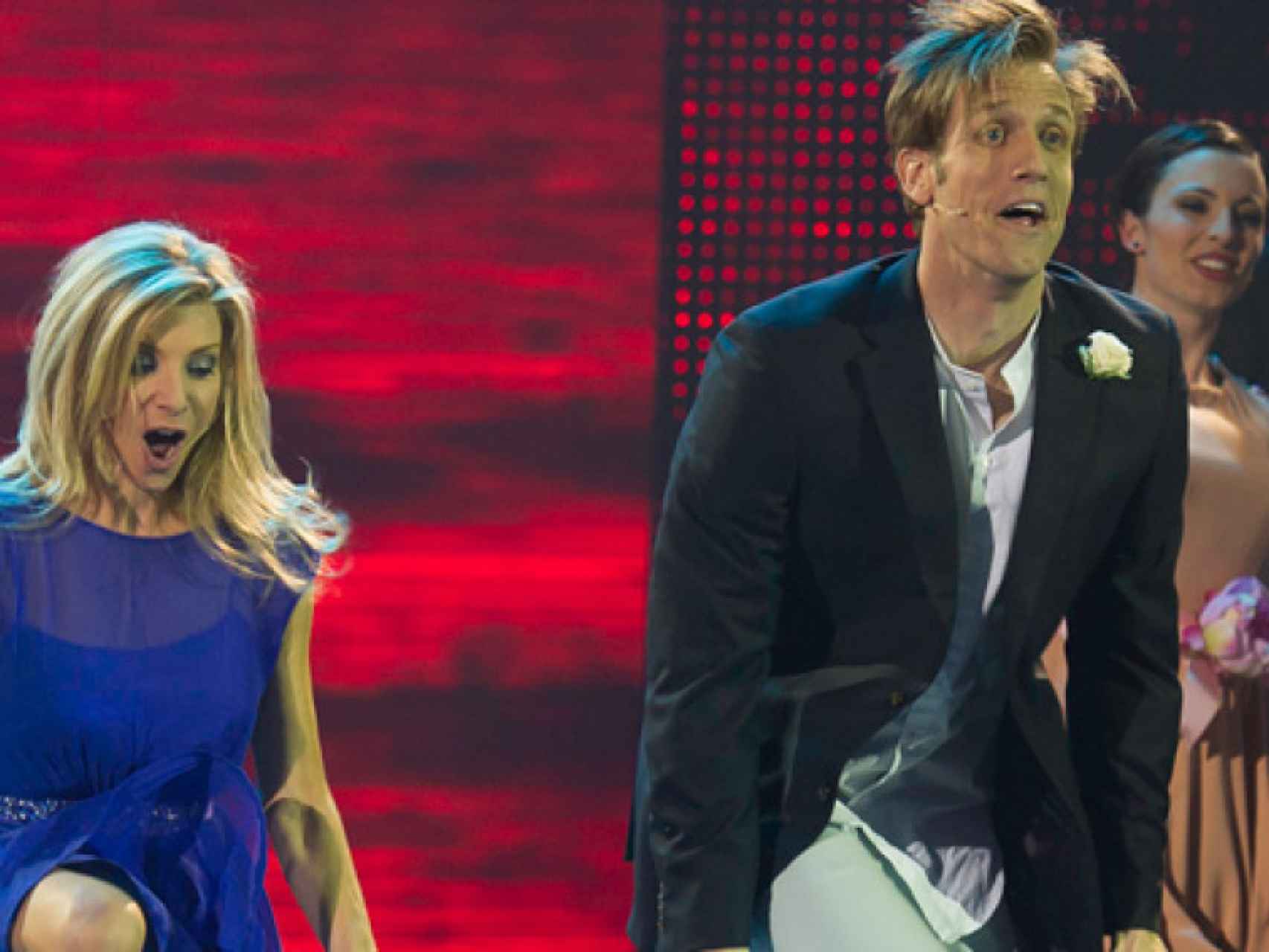 Eva Armenteros y Óscar Martínez bailando 'Marry you' de Bruno Mars en '¡A bailar!' de Antena 3.