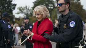 Jane Fonda durante su detención este viernes en Washington.