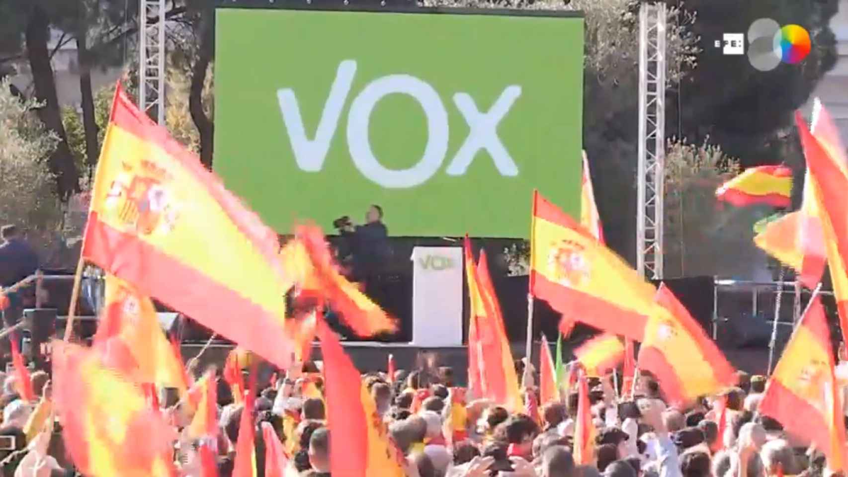 Concentración de Vox en la plaza de Colón de Madrid por la unidad de España.