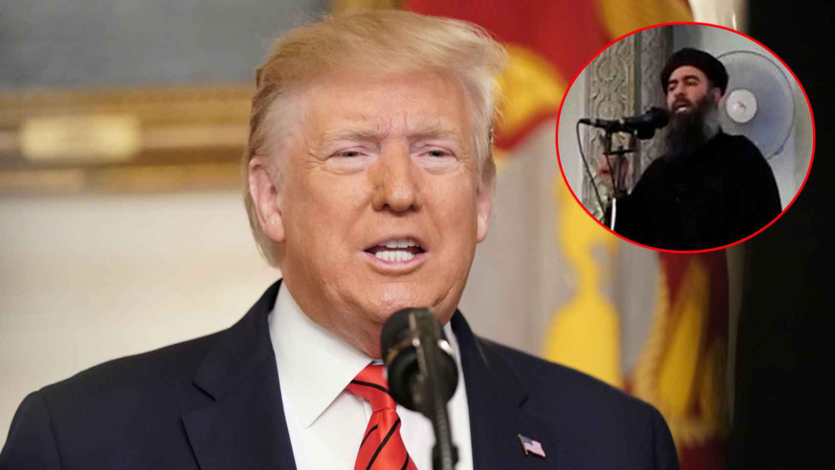 Donald Trump y el líder del ISIS, Al Baghdadi.