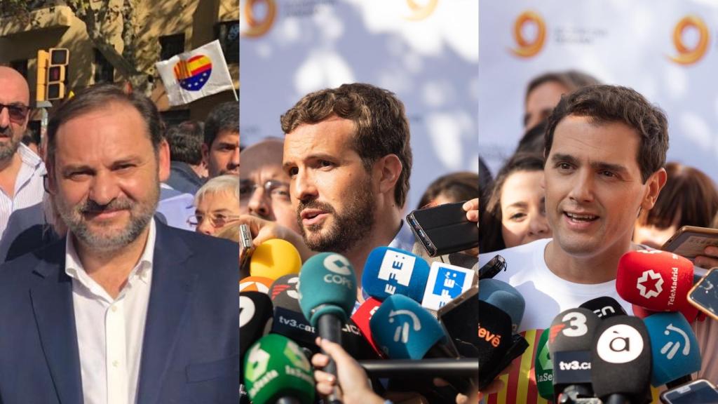 Ábalos, Casado y Rivera.