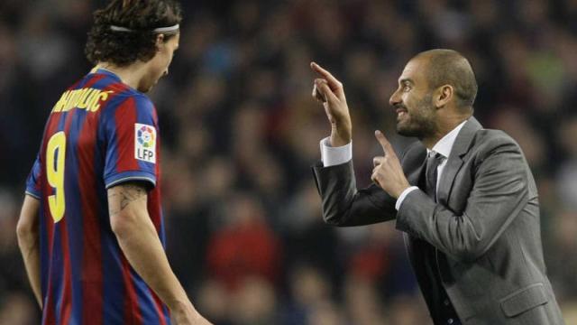 Ibrahimovic y Guardiola, en el Barcelona