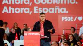 El presidente del Gobierno en funciones y secretario general del PSOE, Pedro Sánchez, este sábado en La Coruña.