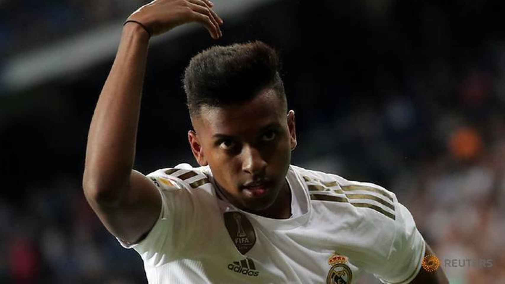 Rodrygo celebra el gol en su estreno con el Real Madrid