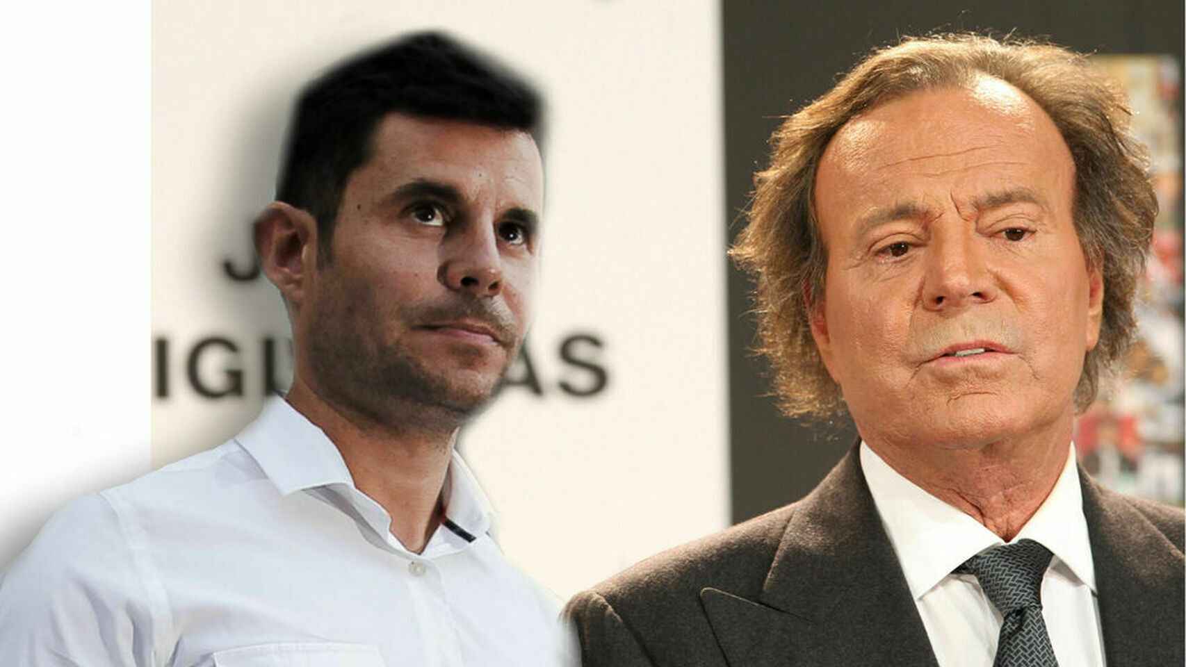 Julio Iglesias junto a su hijo legal Javier Santos en montaje JALEOS.