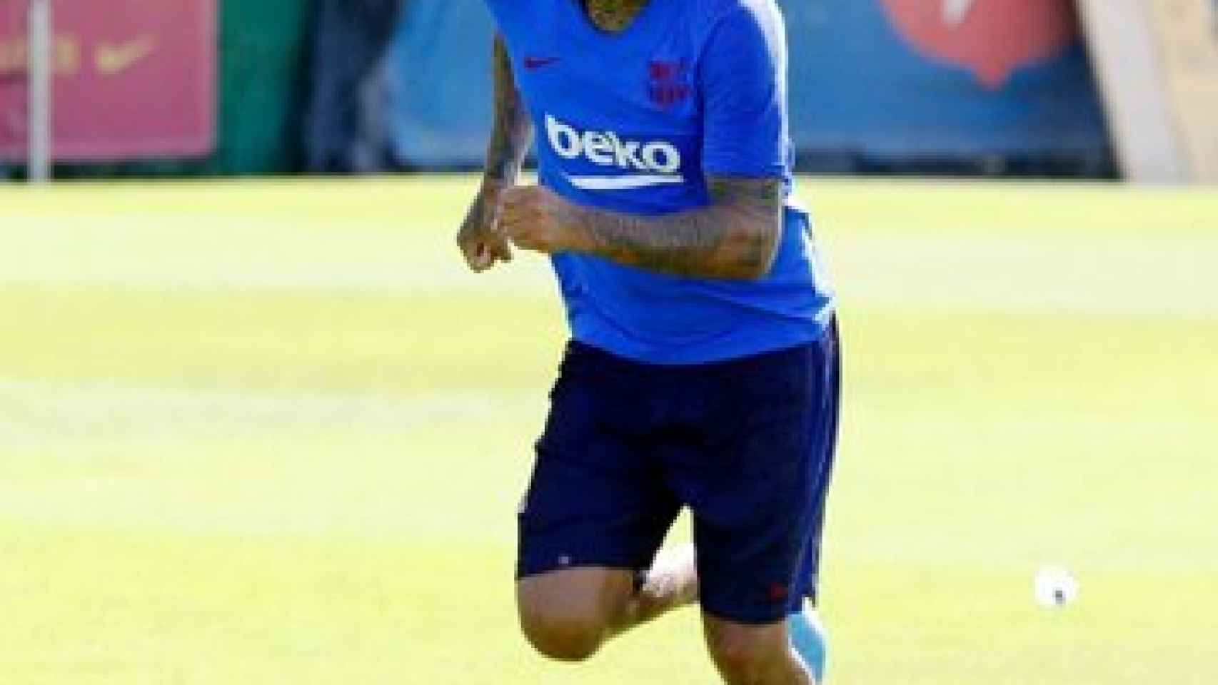 Arturo Vidal, durante un entrenamiento con el Barcelona
