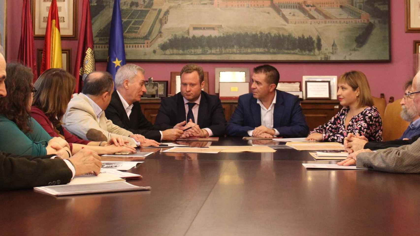 Casañ y Cabañero con responsables de Patrimonio del Ayuntamiento y la Diputación de Albacete