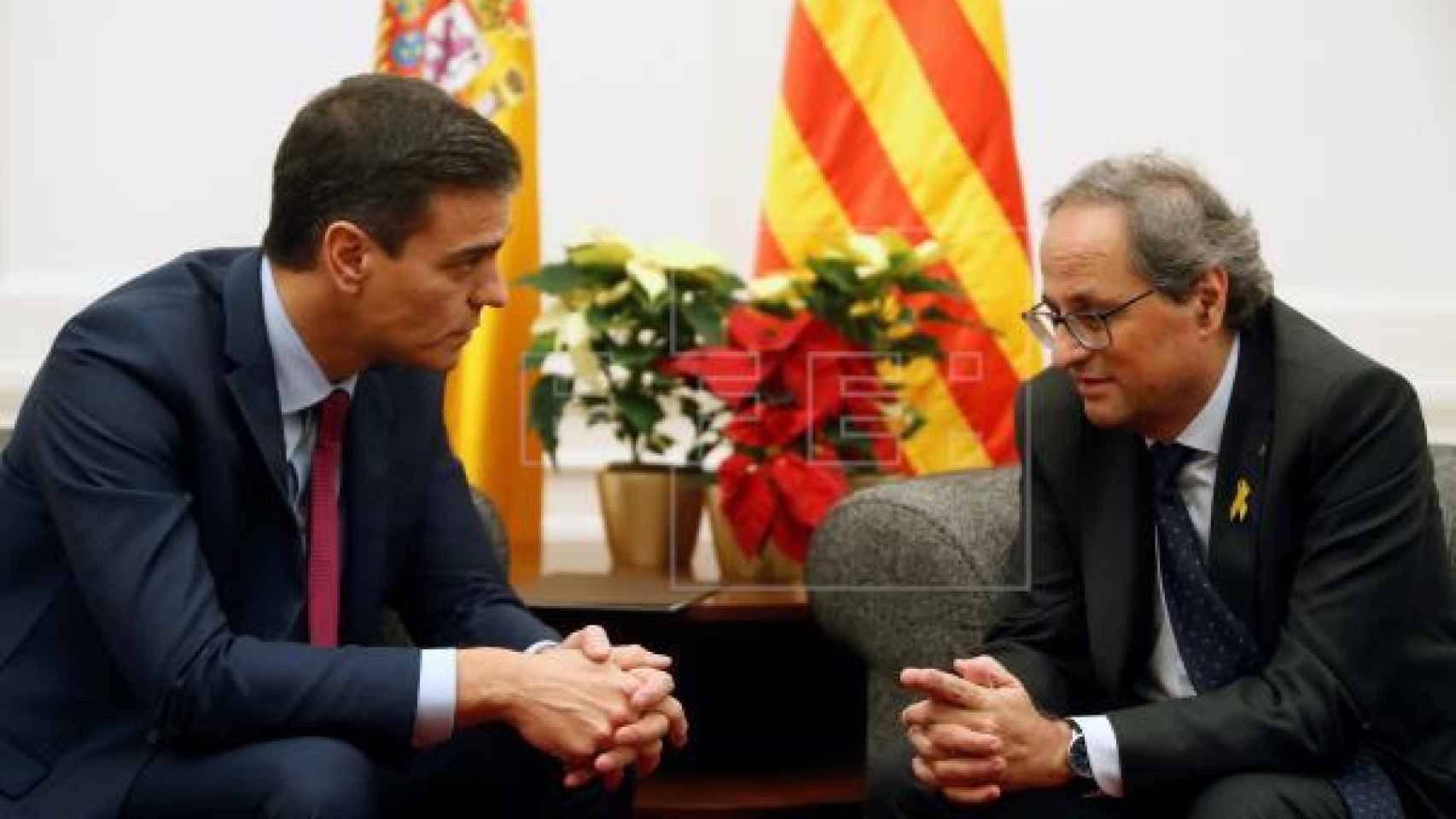 El presidente Sánchez con el presidente catalán Torra, en diciembre de 2018.
