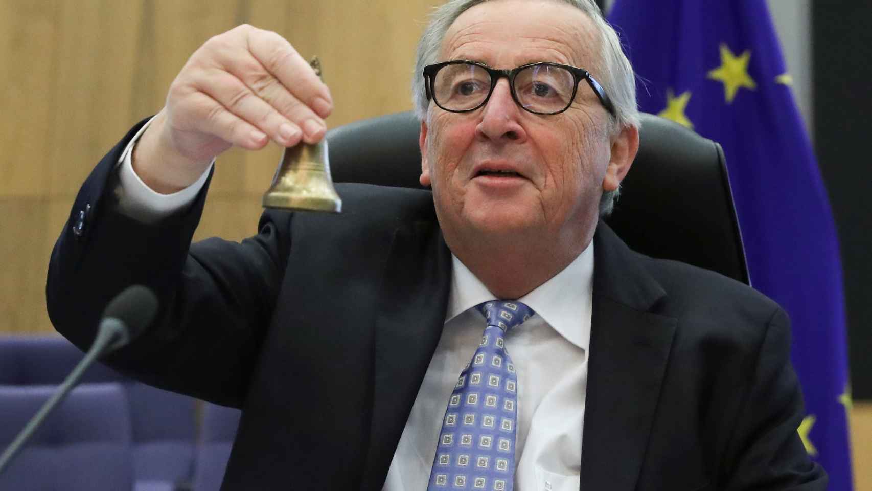 Jean-Claude Juncker, durante el último colegio de comisarios con plenos poderes este miércoles