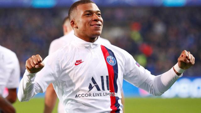 Kylian Mbappé celebra un gol con el PSG