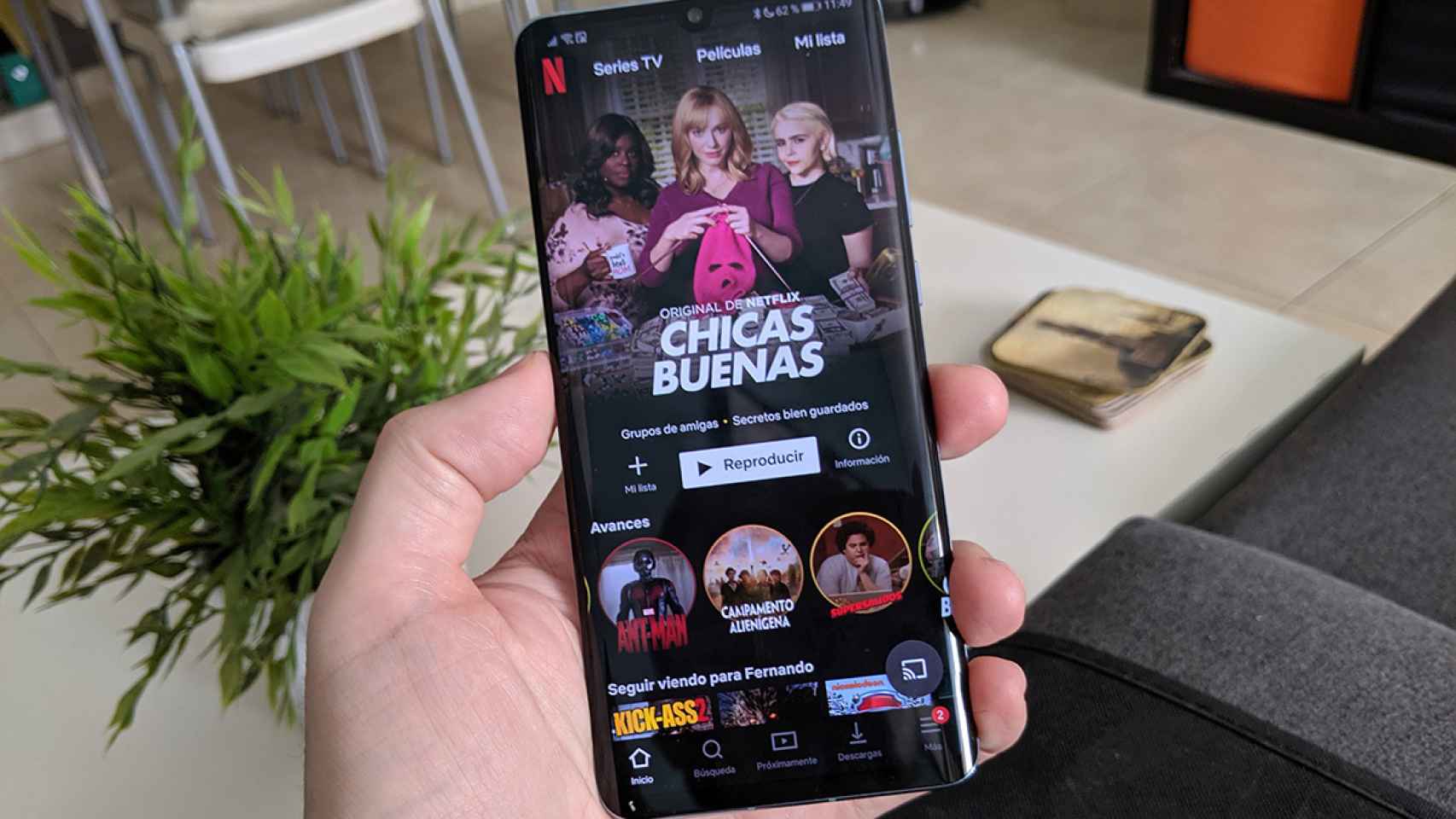 Un smartphone con Netflix.
