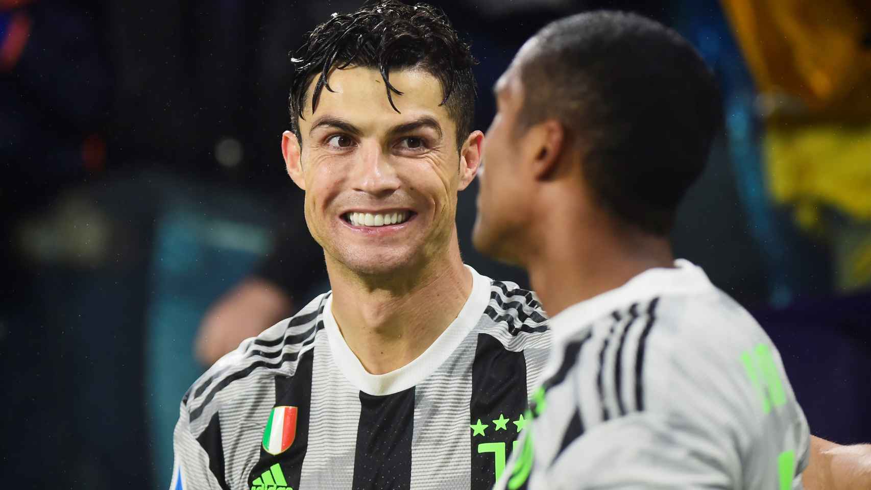 Cristiano Ronaldo sonríe durante un partido de la Juventus