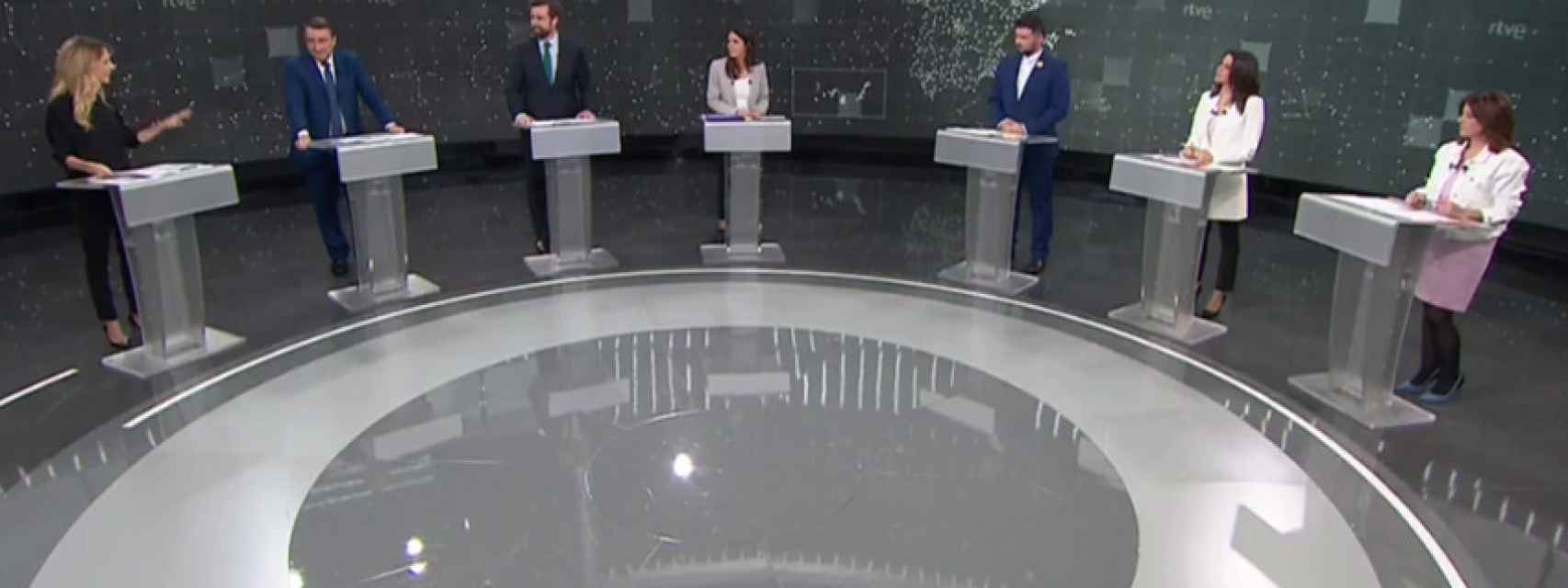 Los representantes de los partidos que participan en el debate.