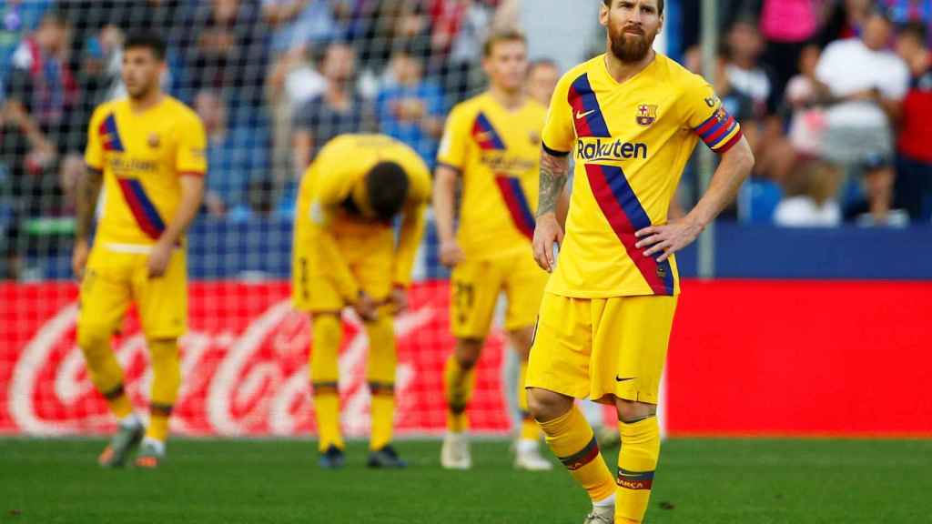 Lionel Messi, durante la derrota del Barcelona ante el Levante en La Liga