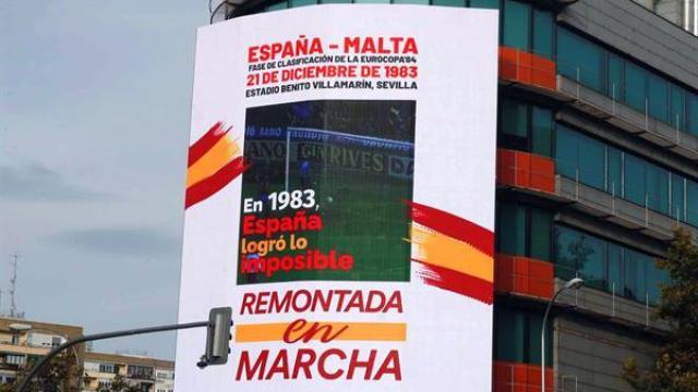 La imagen que ha colgado Ciudadanos con el partido de España contra Malta.