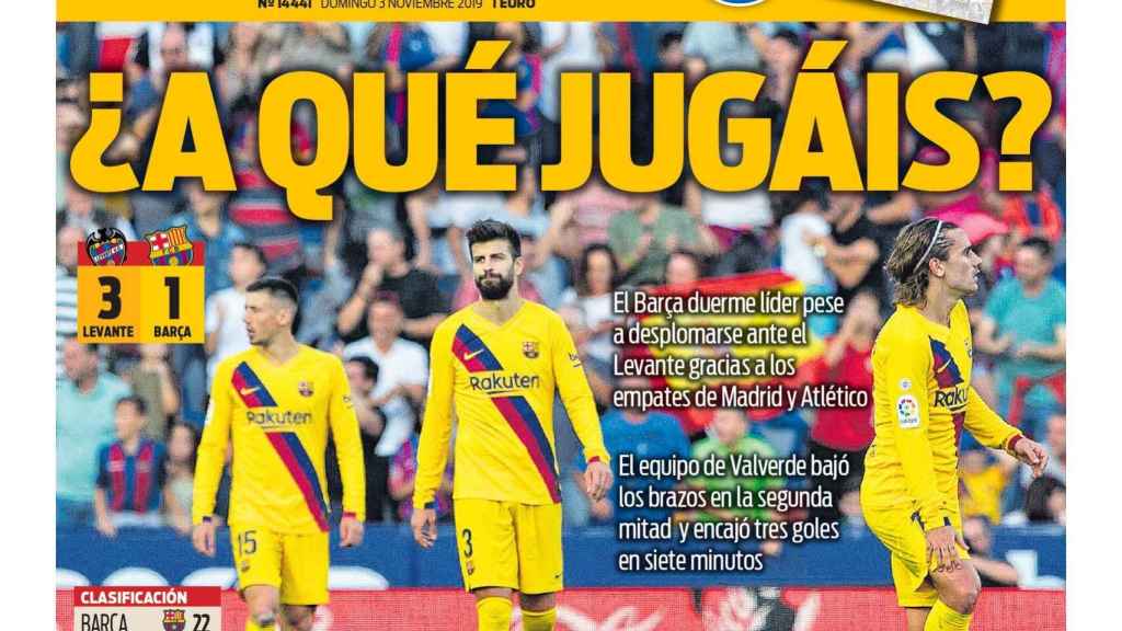 Portada diario Sport (03/11/2019)