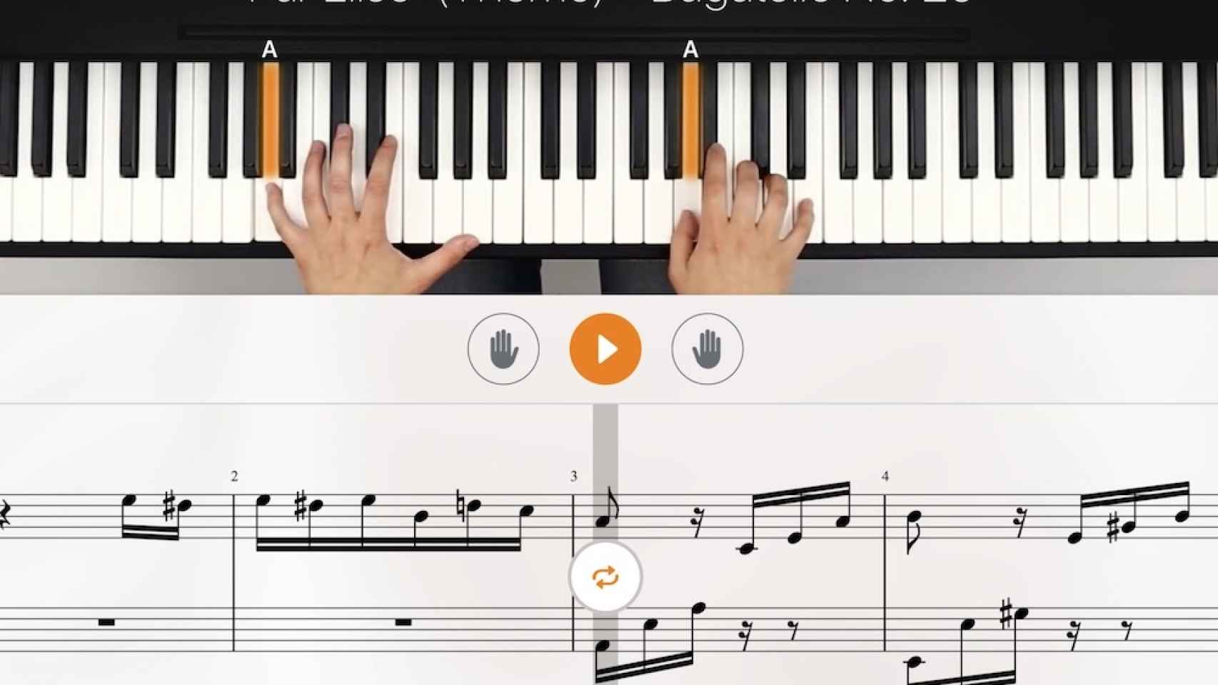 Aplicación flowkey para aprender a tocar el piano