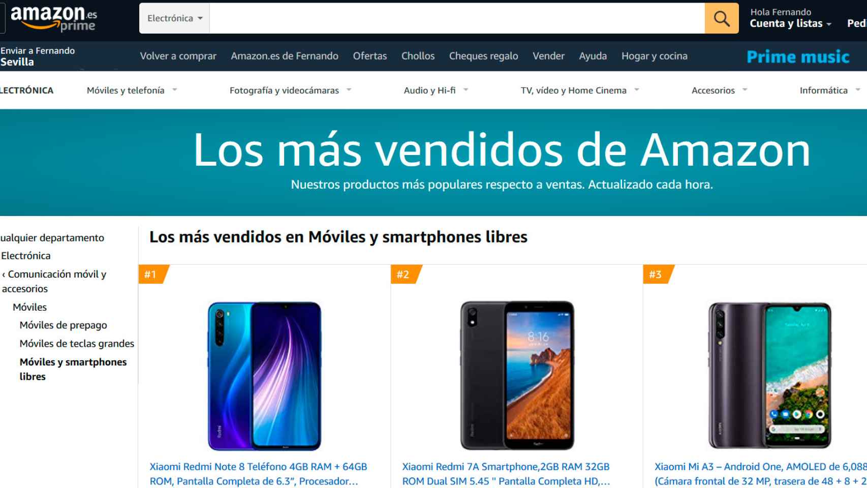 Los 20 móviles más vendidos de  España son de Xiaomi