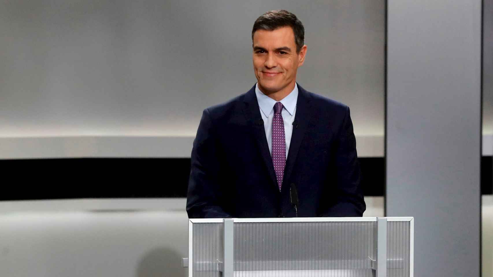 Pedro Sánchez, durante el debate a cinco de este lunes.