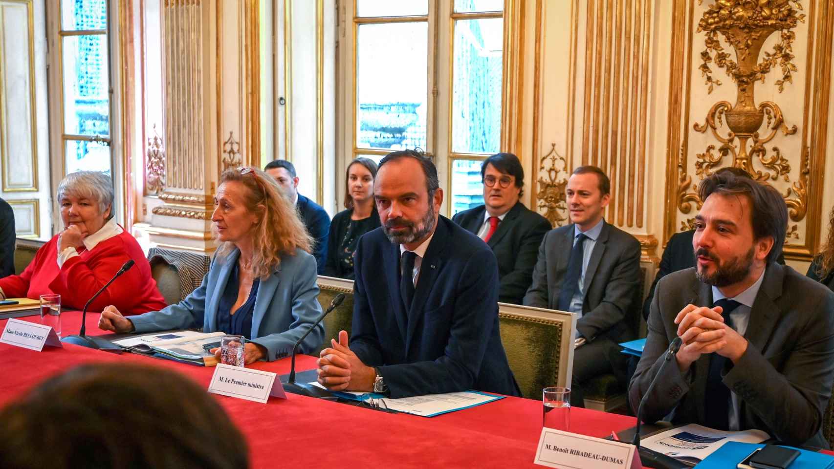 El primer ministro francés, Édouard Philippe, durante la reunión para tratar la nueva política migratoria.