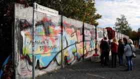 Una parte del muro de Berlín que todavía sigue en pie.