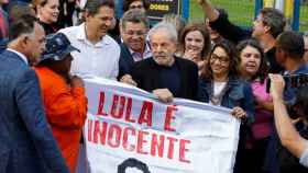 Lula da Silva a su salida de la prisión.