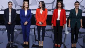 Las cinco candidatas, en el debate de La Sexta este jueves por la noche.